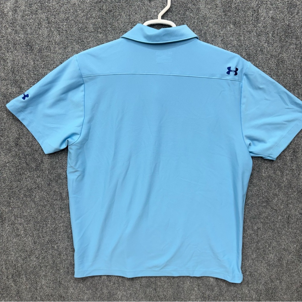 Under Armour Heatgear blue golf polo double chest pocket Men's size XL - Picture 3 of 12